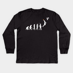 Human Evolution Basketball graphic Kids Long Sleeve T-Shirt